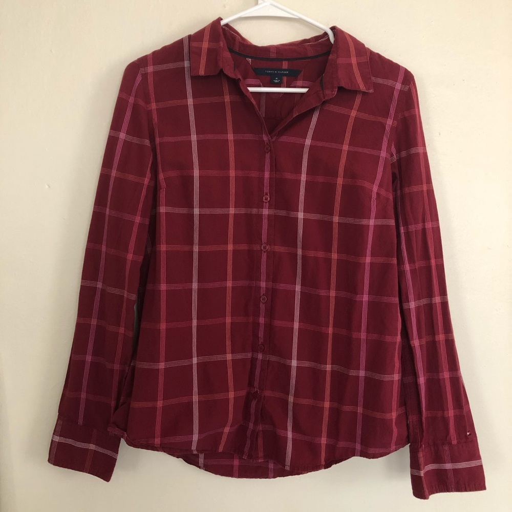 Tommy Hilfiger Plaid Button Down Blouse